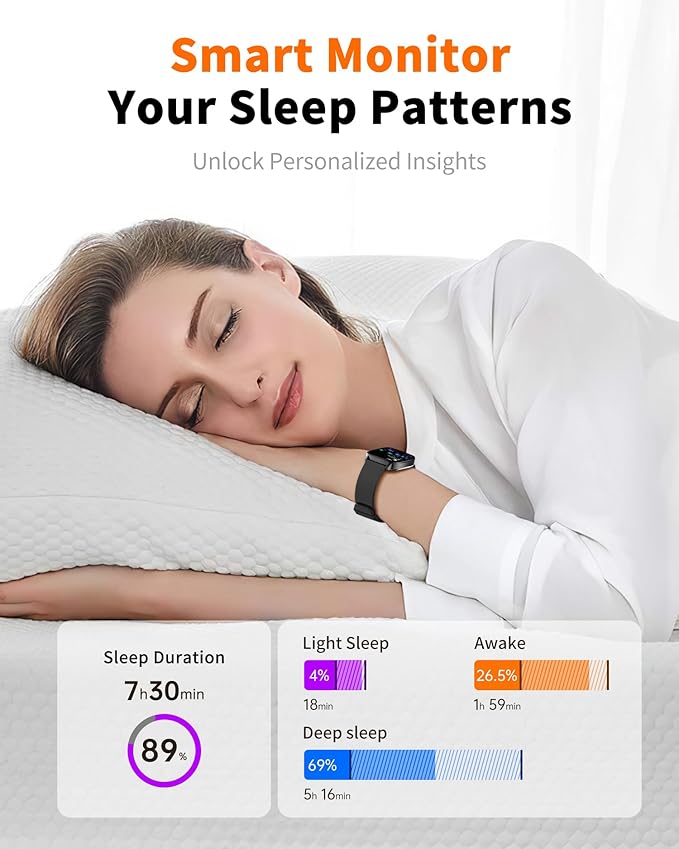 Smart Watch for Men Women Bluetooth Call, 1.85" HD Touch Screen AI Voice Smartwatch, Fitness Tracker with Sleep/Heart Rate Monitor, IP68 Waterproof, 100+ Sports Modes for Android & iOS