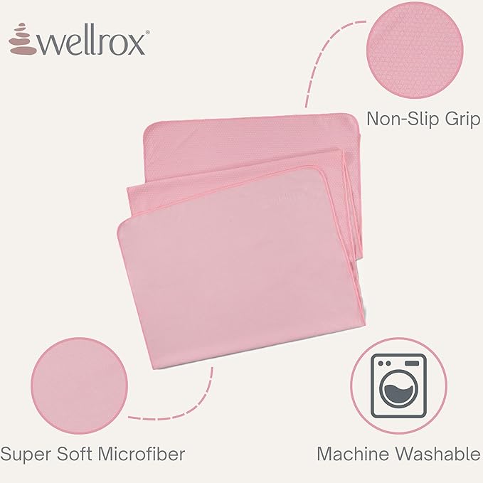 Yoga Mat Towel Non Slip - Ultra Absorbent Super Soft Microfiber Hot Yoga Towel Non Slip for Pilates & Fitness (74” x 26”, Pink)