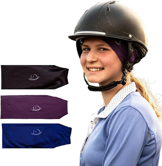 Equestrian Headbands Designed to Wick Moisture and Protect Hair Under Helmets, for Horseback Riding, Biking, and Securing Ear Buds