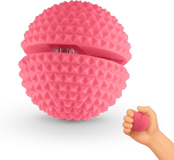 Round Spiked Sensory Fidget Clicker, Tactile Stimming Device with Mechanical Clicky Switches, Lanyard Attachment, Ideal for Pain Stim, ADHD, Autism & Stress Relief (Pink, Large)
