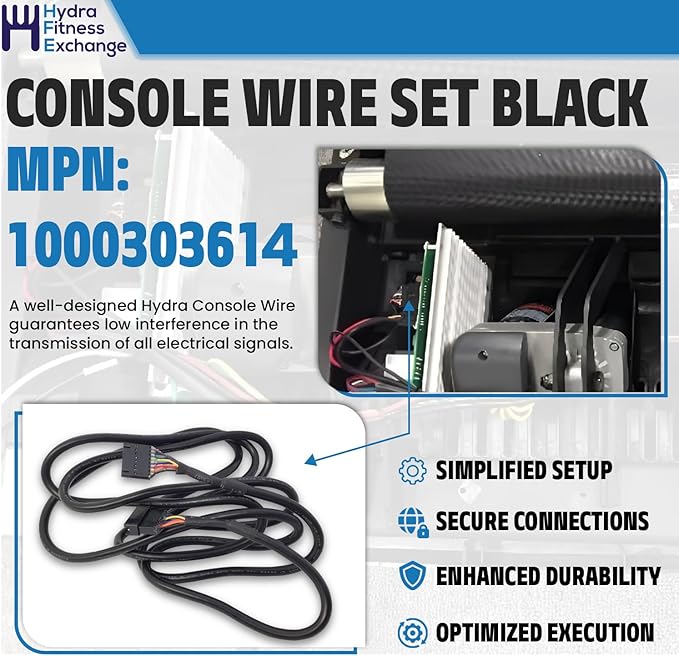 Console Wire Set Black | Treadmill Exercise Equipment Replacement Part | Compatible with HZ Fitness 7.0AT-04, TM1021, PTM1021, PTM1021B | MPN 1000303614 (2021-2025 Model)