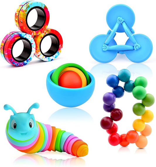 Fidget Toys for Kids 8-12 Pack, Sensory Toys Set Easter Basket Stuffers for Teens Adults Autism, Fidget Slug, Sensory Ball Desk Toy Stress Relief Toys for ADHD Toddler