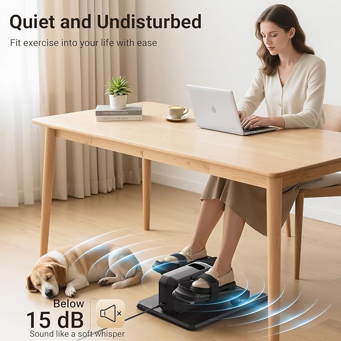 Under Desk Elliptical Exercise Machine, Electric & Portable Ellipse Leg Exerciser, Quiet Seated Pedal Elliptical for Seniors Adult with Remoter, 12 Adjustable Speeds, 2 Modes for Home Office