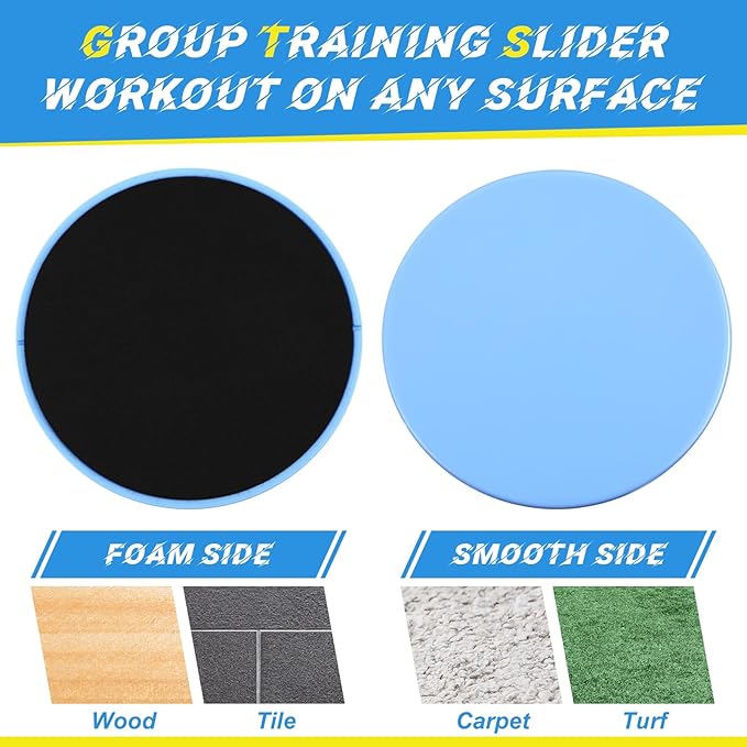 Jenaai 24 Pcs (12 Pairs) Core Sliders Exercise Glider Discs Bulk for Group Training Classes Fitness Slider for Working Out Dual Sided Core Gliding Discs AB Pads for Carpet Hardwood Floor