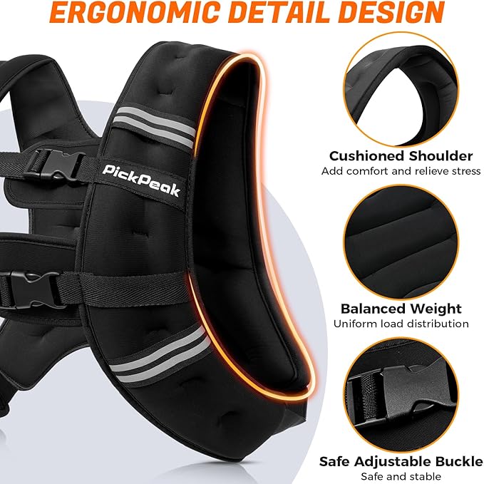 Weighted Vest for Woman Man 5lb/6lb/8lb/12lb/15lb/20lb/25lb/30lb Weighted Vest for Walking, Strength Training Weight Vest with Adjustable Buckle Detachable Phone Pouch for Running Workout