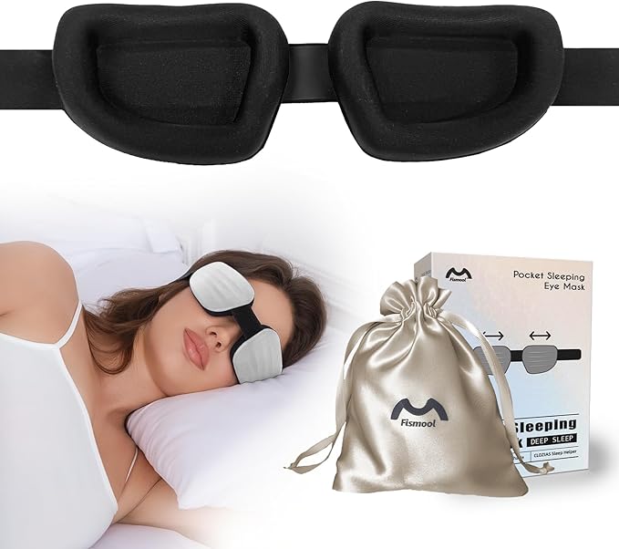 Sleep Mask for Side Sleeper Women Men, Eye Mask for Sleeping Light Blocking, Zero Eye Pressure 3D Sleeping, Gery