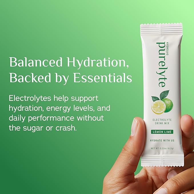 Electrolyte Drink Mix – Sugar-Free Hydration Powder Packets – Clean Electrolytes with Trace Minerals – Keto, Vegan, Gluten-Free – No Artificial Sweeteners – 30 Sticks – Lemon Lime