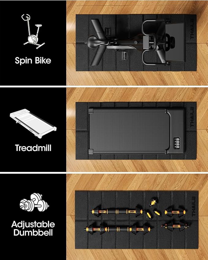 Treadmill Walking Pad Mat for Carpet Floors 71x32,1/4“Thick Treadmill Mat for Hardwood Floors,Mat for Under Exercise Equipment on Carpet,Noise Shock Absorption