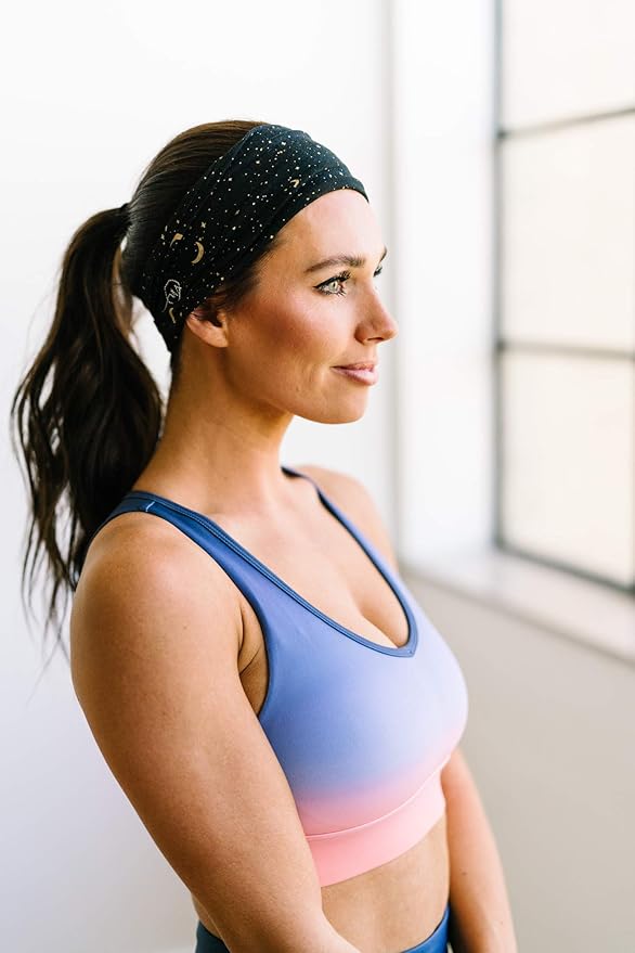 Maven Thread Workout Headbands for Women, 4 inch Thick Wide Non Slip Sweatbands, 2 Pack