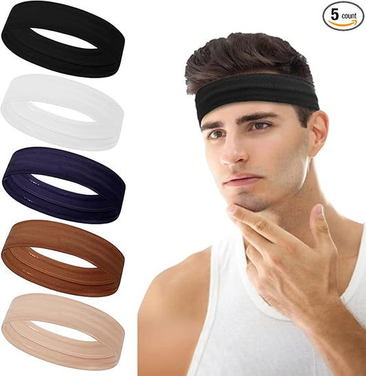 Workout Headbands Non Slip Headband Sport Headbands Sweatbands Elastic Sport Hair Bands for Sports Travel Indoor Fitness Gym