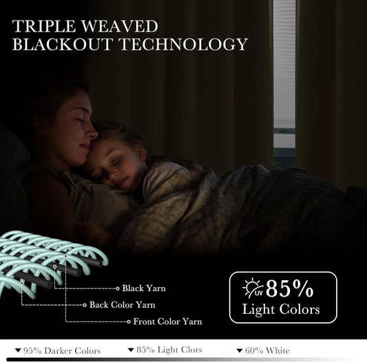 PONY DANCE Beige Window Curtains - Home Decoration Solid Window Treatments Room Darkening Thermal Insulated Blackout Draperies Panels for Living Room, 42 by 72 inches, Biscotti Beige, 1 Pair