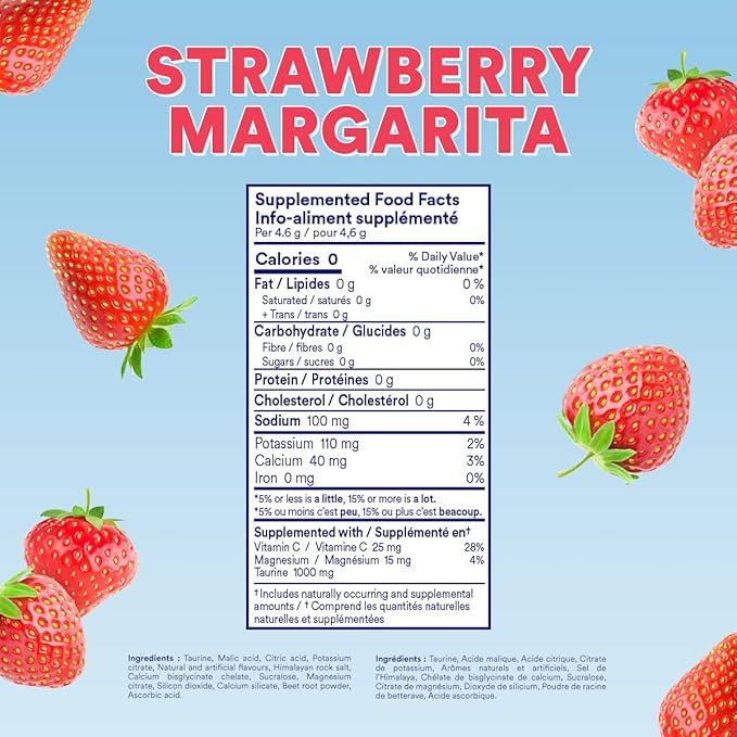 Cira Hydration Powder (45 Servings) - Electrolyte Drink Mix with Himalayan Salt for Dehydration Relief and Recovery - Strawberry Margarita