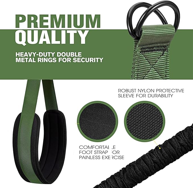 Adjustable Heavy Duty Pull Up Assistance Bands with Fabric Feet and Knee Rest - Pull Up Resistance Bands for Men, Women, and Seniors - Perfect for Dip and Resistance Strength Training Glamflex