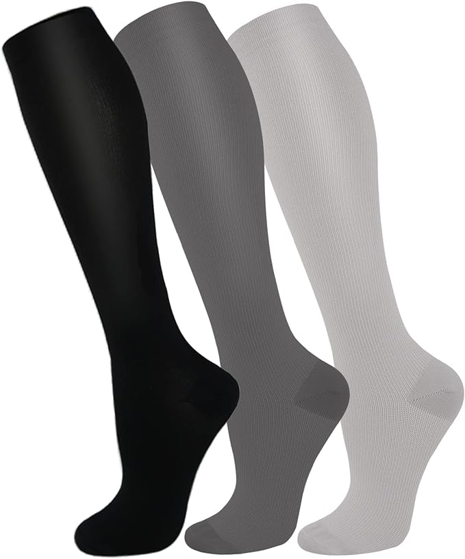 FuelMeFoot 3 Pack Copper Compression Socks - Compression Socks Women & Men Circulation - Best for Medical,Running,Athletic
