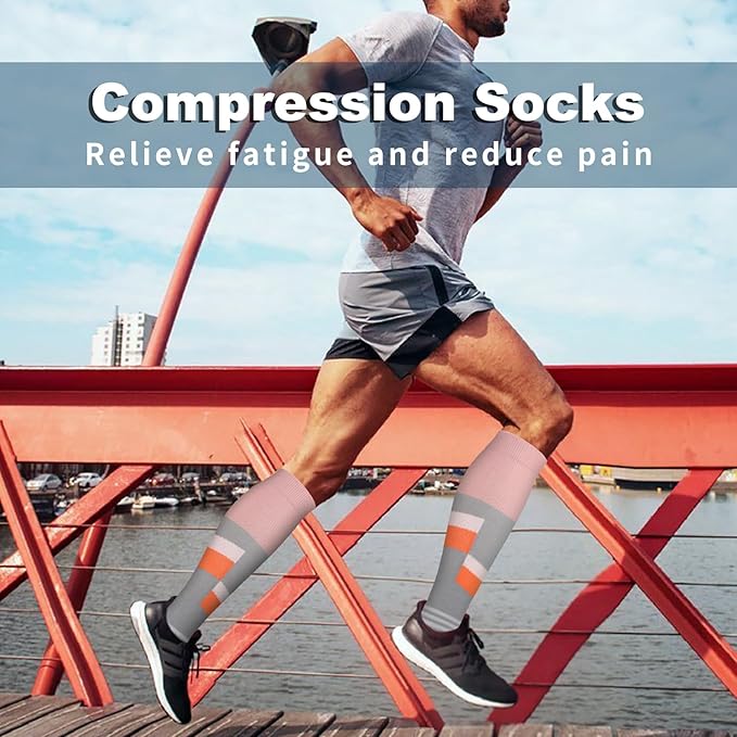 Bluemaple Compression Socks for Women & Men Circulation (6 Pairs) 15-20 mmHg is Best Support for Athletic Running Cycling