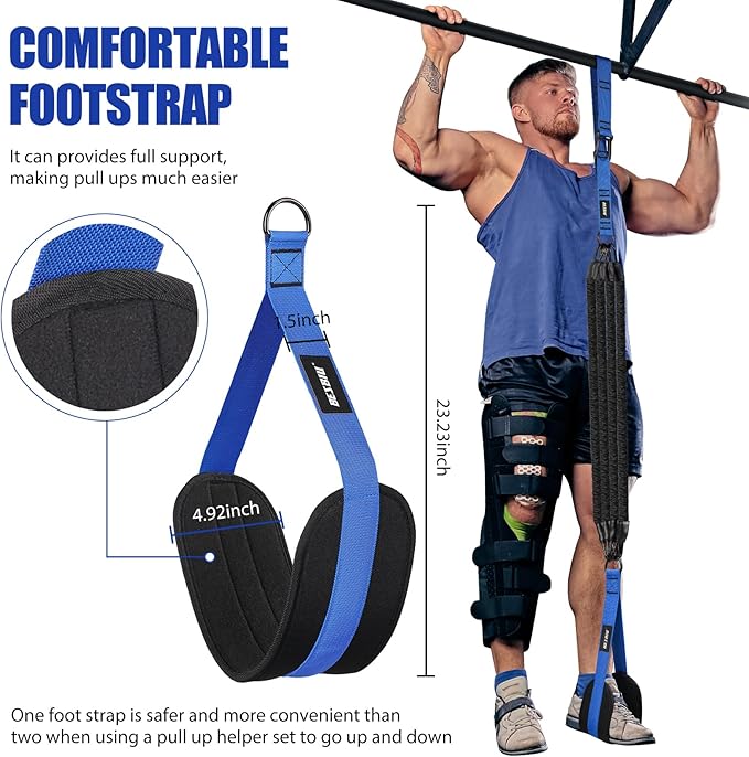 Pull Up Assistance Bands 260lbs, Heavy Pull Up Bands Resistance Bands for Pull Ups Working Out with Feet Rest, Pull Up Bar Bands Assistance Bands Strength Training Workout Equipment, Height Adjustable
