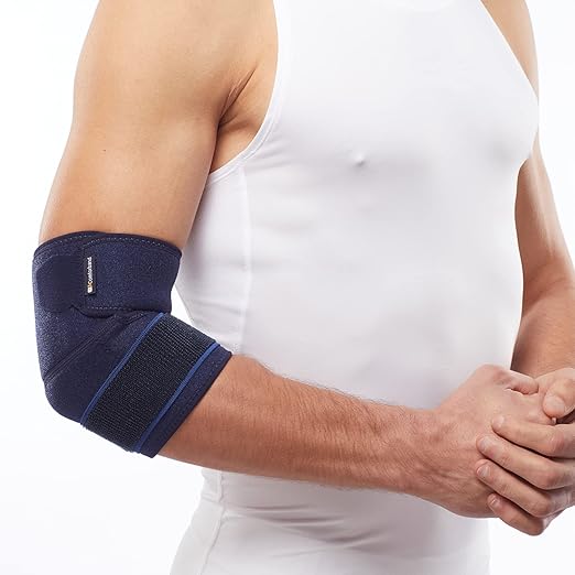 Comforband Adjustable Elbow Brace – Targeted Support for Tennis Elbow, Golfer's Elbow, Tendonitis, Arthritis, Bursitis, Sprains, and Strains – One-Size-Fits-Most Compression Sleeve for Pain Relief and Injury Recovery