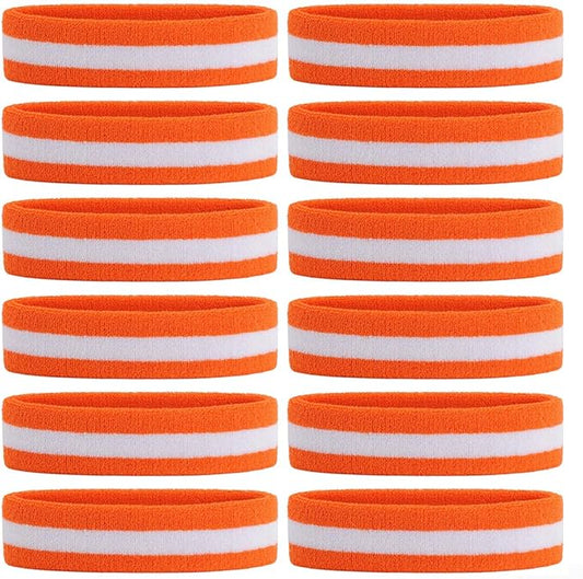 ONUPGO Sweatband Headbands for Men & Women -12PCS Sports Headbands Moisture Wicking Athletic Cotton Terry Cloth Headband for Tennis,Basketball,Football,Gym,Working Out