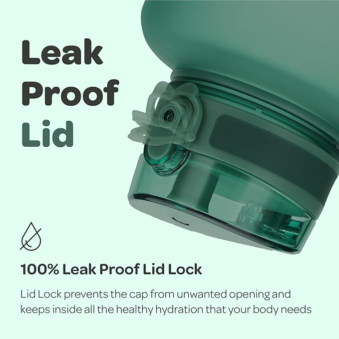 Hydracy Water Bottle with Time Marker -Large BPA Free Water Bottle & No Sweat Sleeve -Leak Proof Gym Bottle with Fruit Infuser Strainer & Times to Drink -Ideal for Fitness Sports & Outdoors