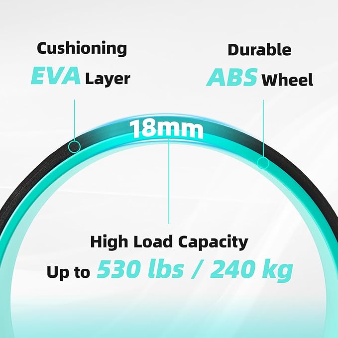 Back Roller Wheel Set of 3 with 2 Yoga Blocks – Foam Back Stretcher for Pain Relief, Spine Cradle Deep Tissue Massage Roller for Stretching & Physical Therapy