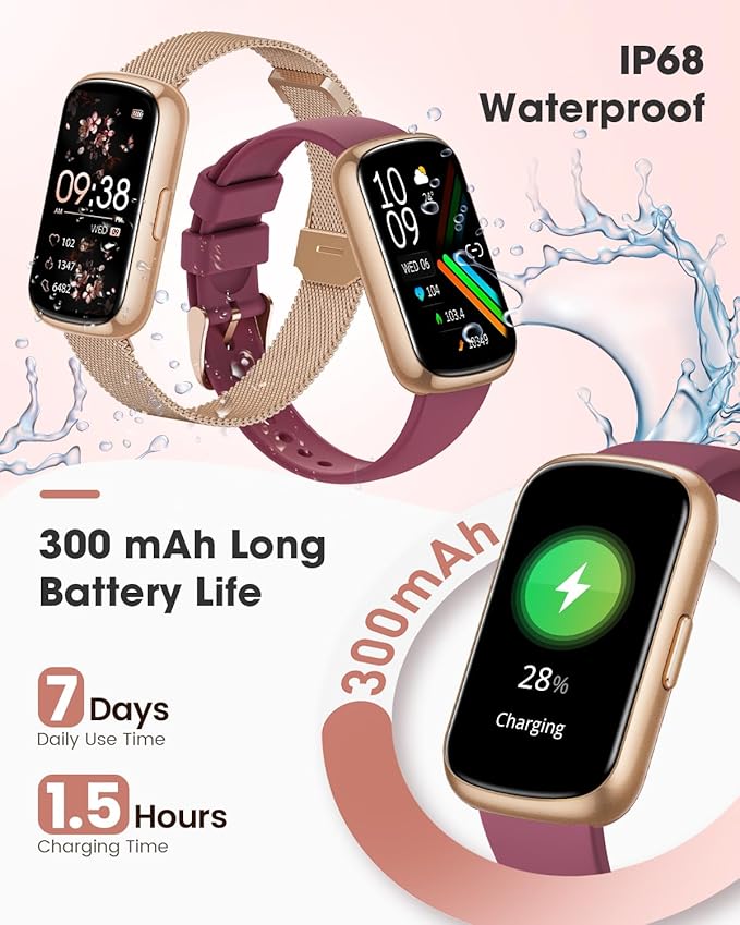 Fitness Watches for Women, Fitness Tracker with Heart Rate/SpO2 Monitor, Smart Watches for Women with Sleep/Step Tracker, 20+ Sport Modes Activity Tracker, Android Smart Watch for Phones