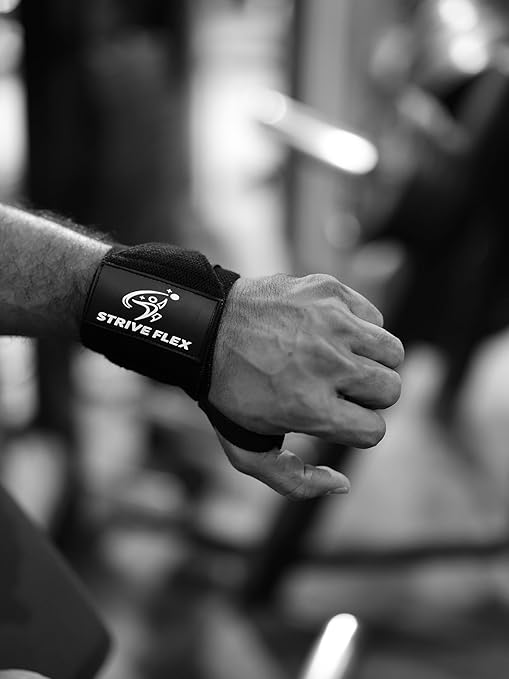 Weightlifting Wrist Wraps 12" Professional Quality Wrist Support with Heavy Duty Thumb Loop - Best Wrap for Powerlifting Competition, Strength Training, Bodybuilding (Black)