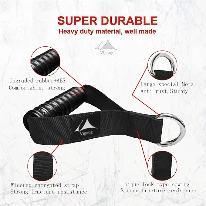 Heavy Duty Gym Workout Handles Attachment for Cable Machine,Resistance Band,Pulley System Home Exercise Equipment, Compatible with Bowflex,Total and Smith, Comfortable and Stronger Grip