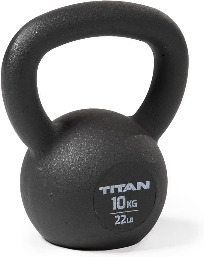 Titan Fitness Cast Iron Kettlebell, Single Piece Casting, KG and LB Markings, Full Body Workout