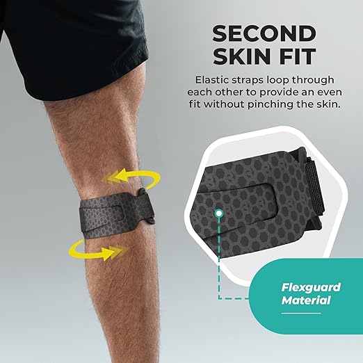 Patella Knee Strap with 3 Adjustable Support Pads - Patella Band for Osgood Schlatter Knee Brace Youth and Adults - Knee Strap Patella Tendon Support for Runners Knee - Patellar Tendon Support Strap