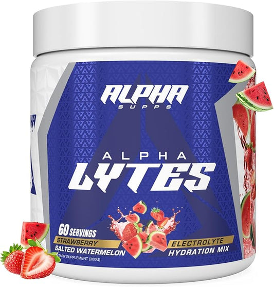 Lytes - Electrolyte Powder Daily Hydration Drink Mix - Sugar-Free, Zero Calorie Instant Formula with Trace Minerals and Antioxidants (60 Servings, Salted Watermelon Strawberry)