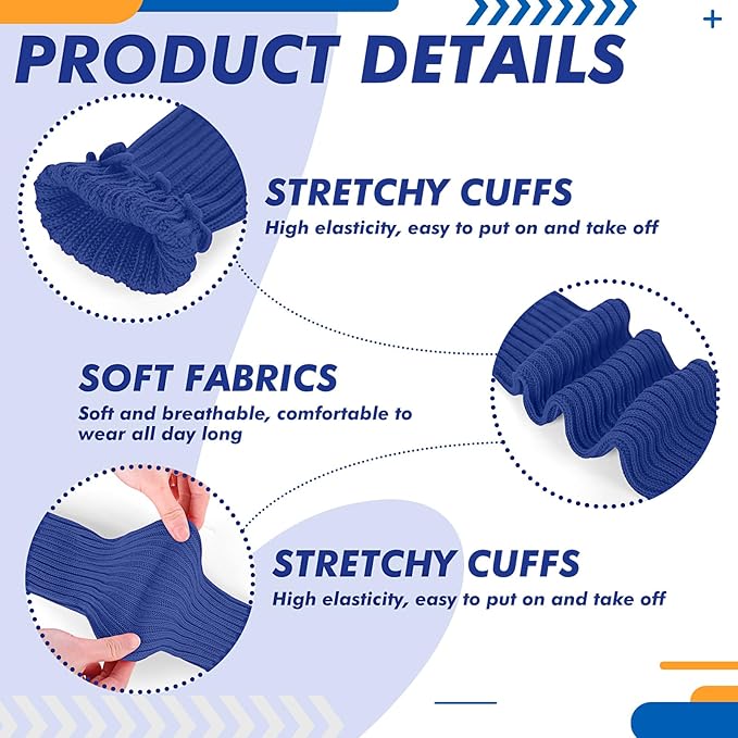 Hillban 4 Set 80s Leg Warmer Workout Set Women Men Neon Headband Rainbow Wristband Outfit Halloween 80s 90s Accessories