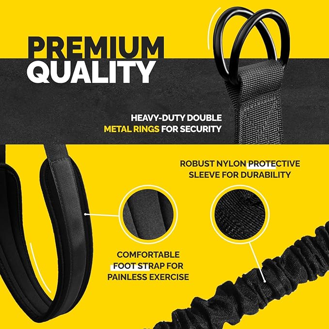 Pull Up Assistance Bands Set - 4 Heavy-Duty Pull Up Bands, Height Adjustable Strap & Comfortable Foot Strap - Stackable Pull Up Resistance Bands for Pull Ups