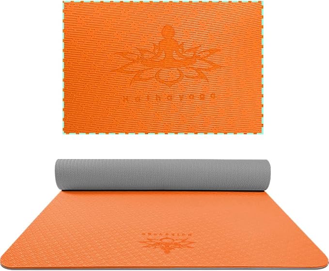 Hatha Yoga Extra Thick TPE Yoga Mat - 72"x 32" Thickness 1/2 Inch -Eco Friendly SGS Certified - With High Density Anti-Tear Exercise Bolster For Home Gym Travel & Floor Outside