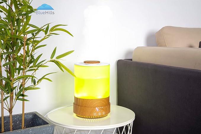 BlueHills Premium 2500 ML XL Essential Oil Diffusers for Large Room Aromatherapy Fragrance Diffuser Humidifier Combo High Mist Large air Diffuser for Essential Oils for Home Light Wood Grain F005