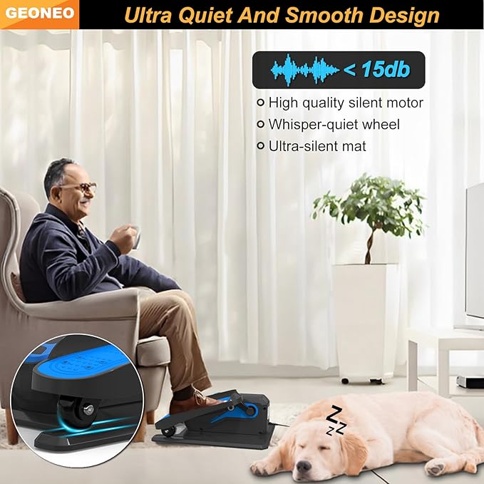 Under Desk Elliptical Machine, Electric Ellipse Leg Exerciser for Senior, Quiet and Compact Electric Seated Pedal Exerciser for Home with Remote Control and 12 Adjustable Speeds