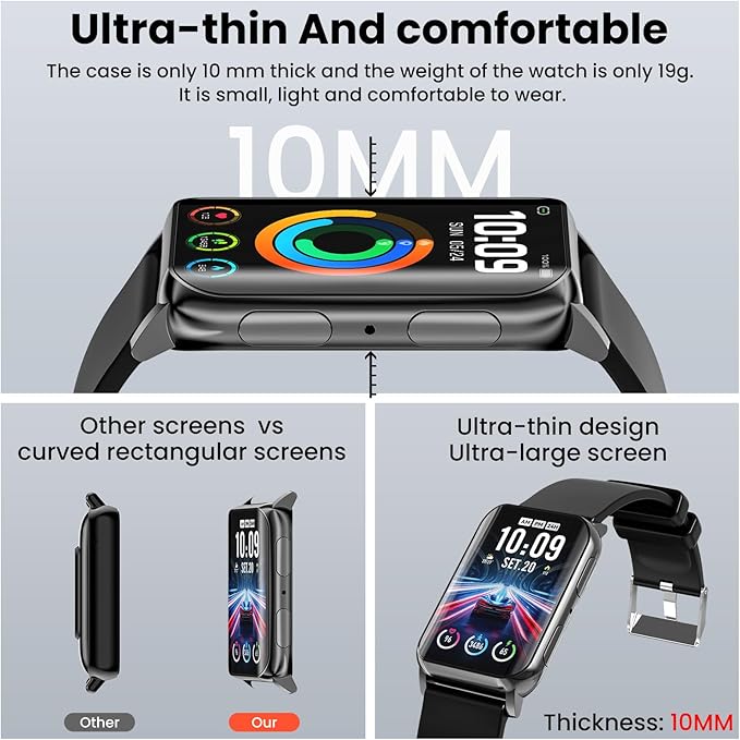 Smart Watch for Men Women (Answer/Make Calls), 1.57" Curved Screen Fitness Tracker, smartwatch with 24/7 Heart Rate/Sleep Monitor, Two Straps Activity Trackers, Compatible with Android & iOS