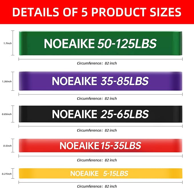 Resistance Bands,Long Exercise Bands for Men & Women Home Gym - Premium Training Bands Perfect for Pull Ups, Stretching and Full-Body Workouts