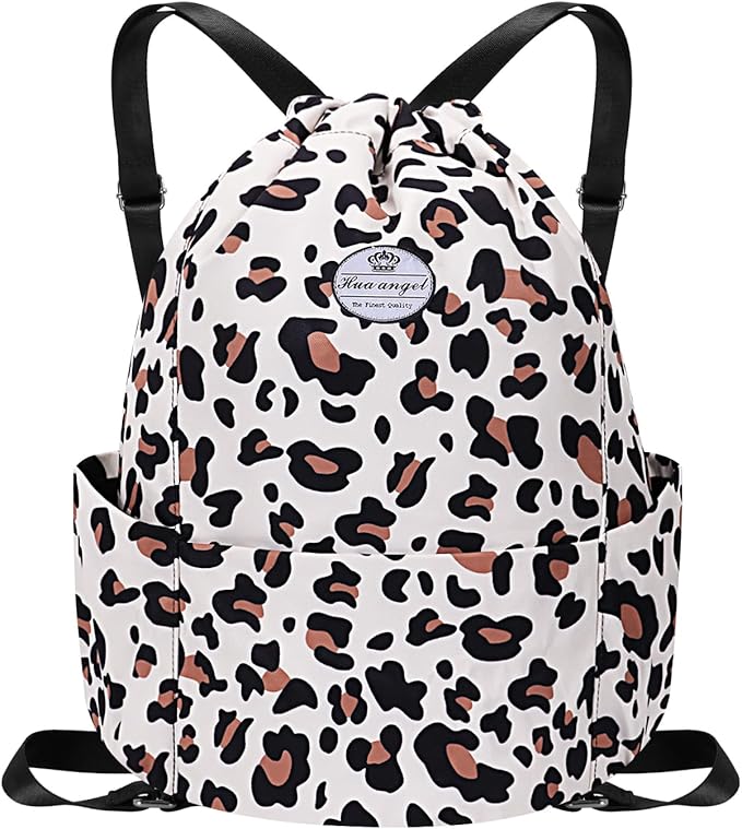 HUA ANGEL Drawstring Backpack Bag, Sport Gym Sackpack Lightweight Small Gym Bag for Men Women Pull String Sport Beach Bag