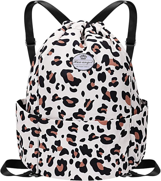 HUA ANGEL Drawstring Backpack Bag, Sport Gym Sackpack Lightweight Small Gym Bag for Men Women Pull String Sport Beach Bag