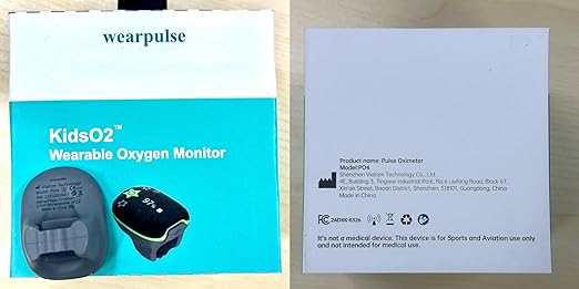 Children Pulse Oximeter KidsO2 Ring, Continuous Kids O2 Sat Monitor Finger for Oxygen with Audible Reminder, Rechargeable Pulse Ox Tracking Child's Blood Oxygen Saturation & Pulse Rate for 3~10 Years Old Kids, with App & PC Chart Report