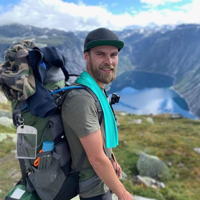 Custom 1-200 Pack Cooling Towel 40"x12", Design Your Team Logo Photo Ice Towel Personalized Soft Breathable Sport Towel Customized Workout Sweat Towel for Yoga Gym Activities (Cyan)