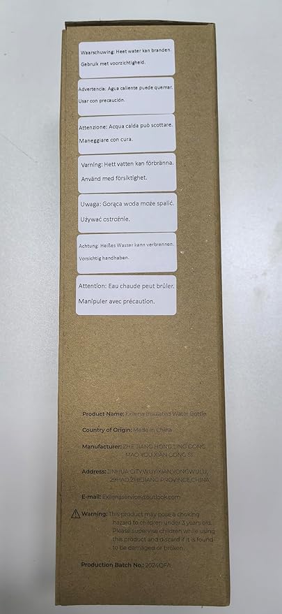 Slim Insulated Water Bottles for Travel 25oz with Clip, Double Wall Vacuum Stainless Steel Water Bottle Keeps Drinks Cold 24 Hrs/Hot 12 Hrs, 100% Leakproof, BPA Free(Purple)