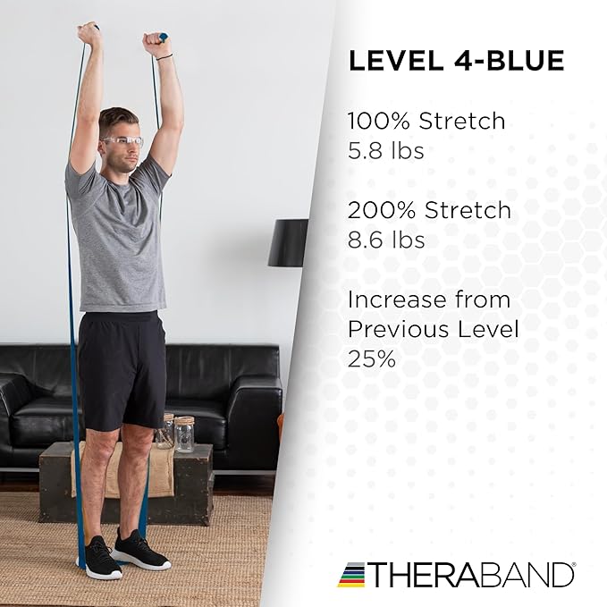 THERABAND Resistance Band, Black, Special Heavy, 50-Yard Roll, Latex Elastic Band for Exercise