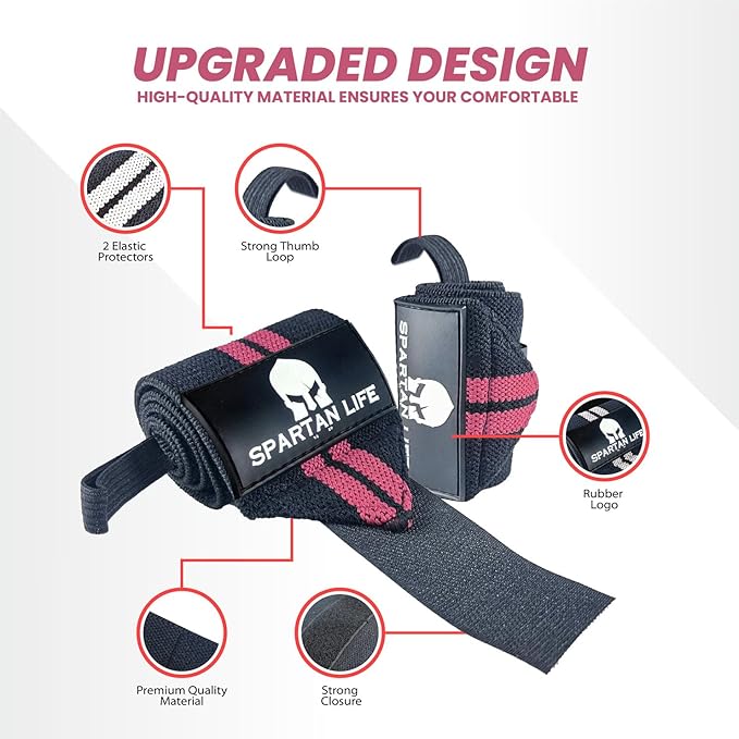 wrist wraps for weightlifting men & Women 18" Professional Quality Wrist Support with Heavy Duty Thumb Loop - Best Wrap for Powerlifting Competition, Strength Training, Bodybuilding
