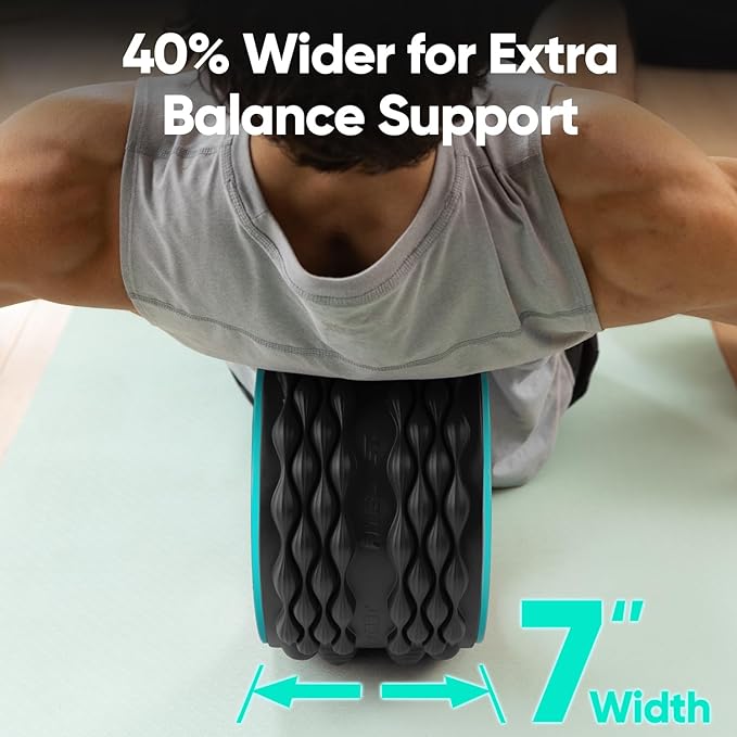 FitBeast Back Roller, Back Wheel Foam Roller - Targeted Muscle Roller for Deep Tissue Massage, Back Stretcher