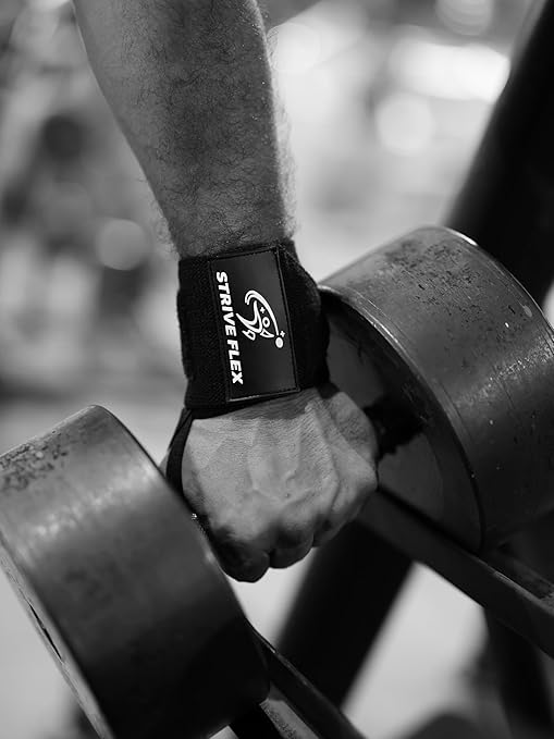 Weightlifting Wrist Wraps 12" Professional Quality Wrist Support with Heavy Duty Thumb Loop - Best Wrap for Powerlifting Competition, Strength Training, Bodybuilding (Black)