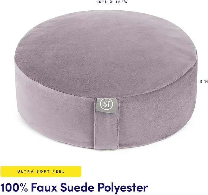 Meditation Cushion Bolster Pillow for Restorative Yoga – Supportive Cushion for Meditation, Pilates, and Relaxation – Filled with Buckwheat Hulls - Removable Cover