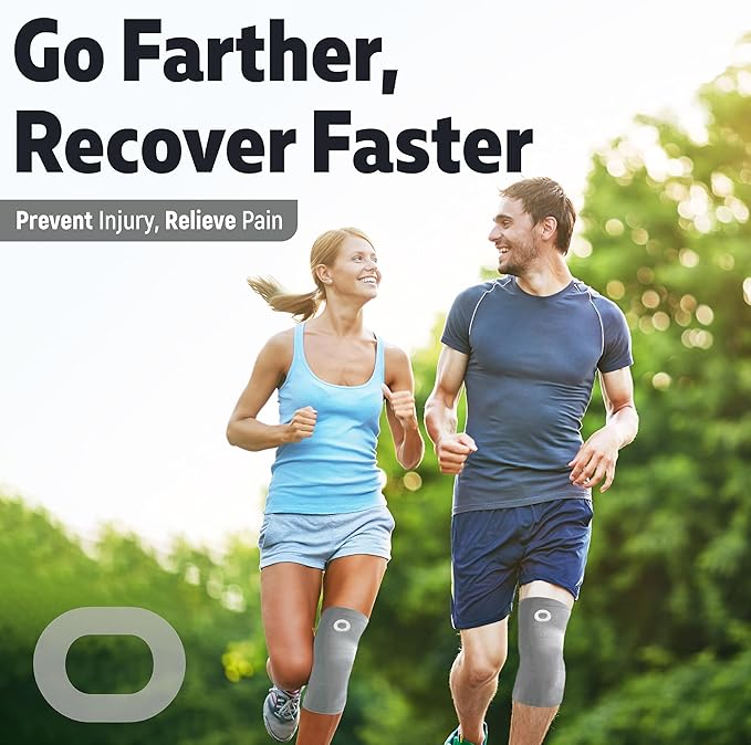 Crucial Compression Knee Sleeve (1 Pair) - Best Knee Braces for Knee Pain for Men & Women - Non-Slip Knee Support for Running, Weightlifting, Basketball, Gym, Workout, Sports