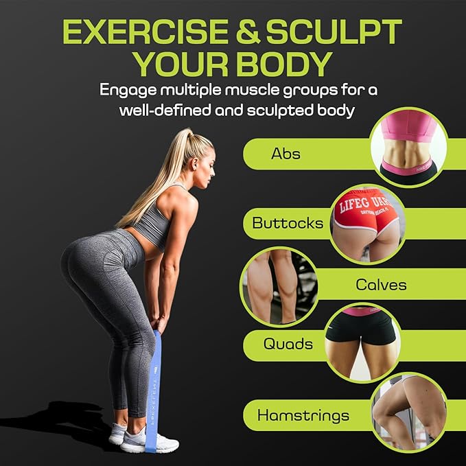 Fabric Resistance Bands for Working Out with 5 Strength Levels - Extra Light to Extra Heavy, Thick Resistance Workout Bands for Legs, Glutes, Hip, Stretching, Strength Training, and Physical Therapy