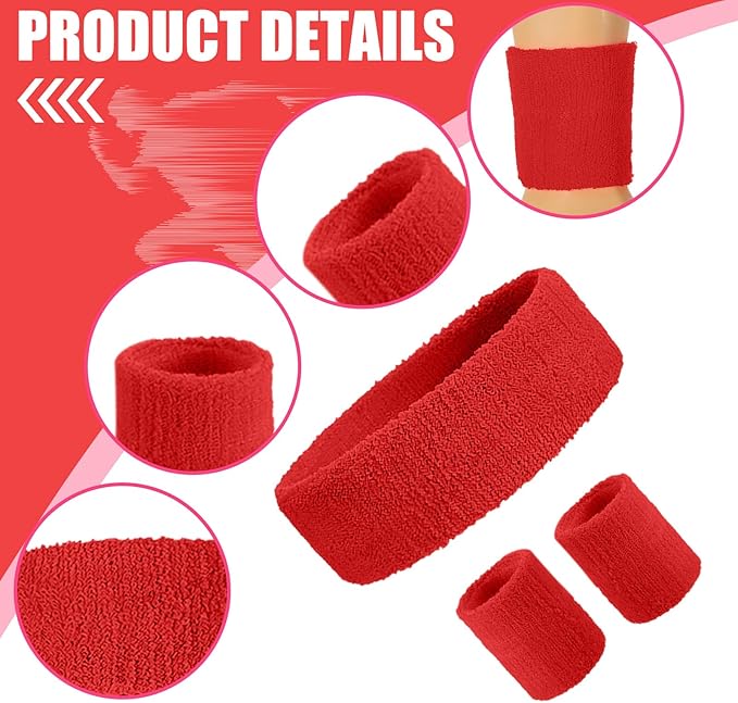 Hillban 80s Workout Outfit 80s Accessories for Women Men Neon Sweatbands Headbands for Tennis Volleyball Sport